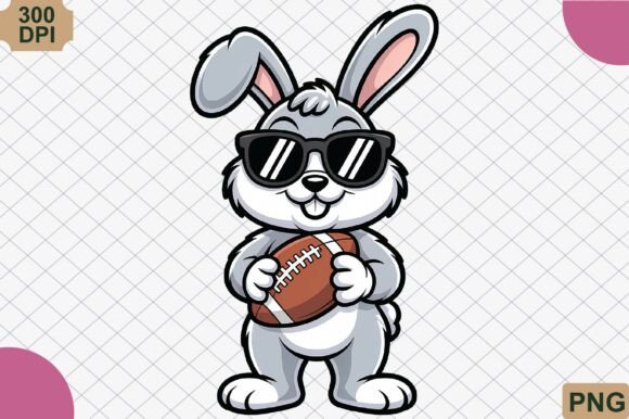 Funny Football Bunny Easter PNG: A Playful Design Asset