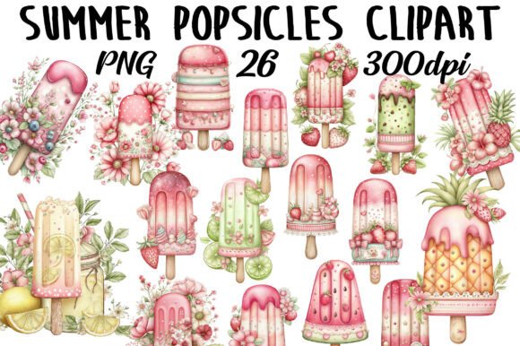 Summer Popsicles Clipart: A Sweet Design Asset